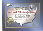 Sid's – K2GG ARRL Worked All States Award