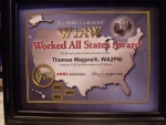 Tom's – WA2PNI ARRL Worked All States Award